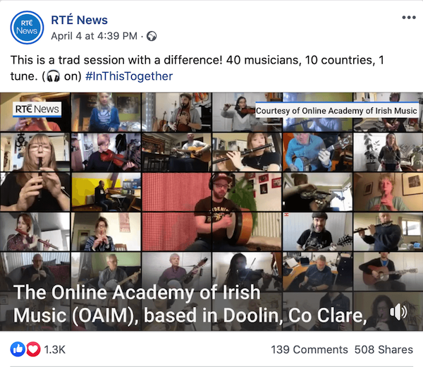RTE News share our global video session