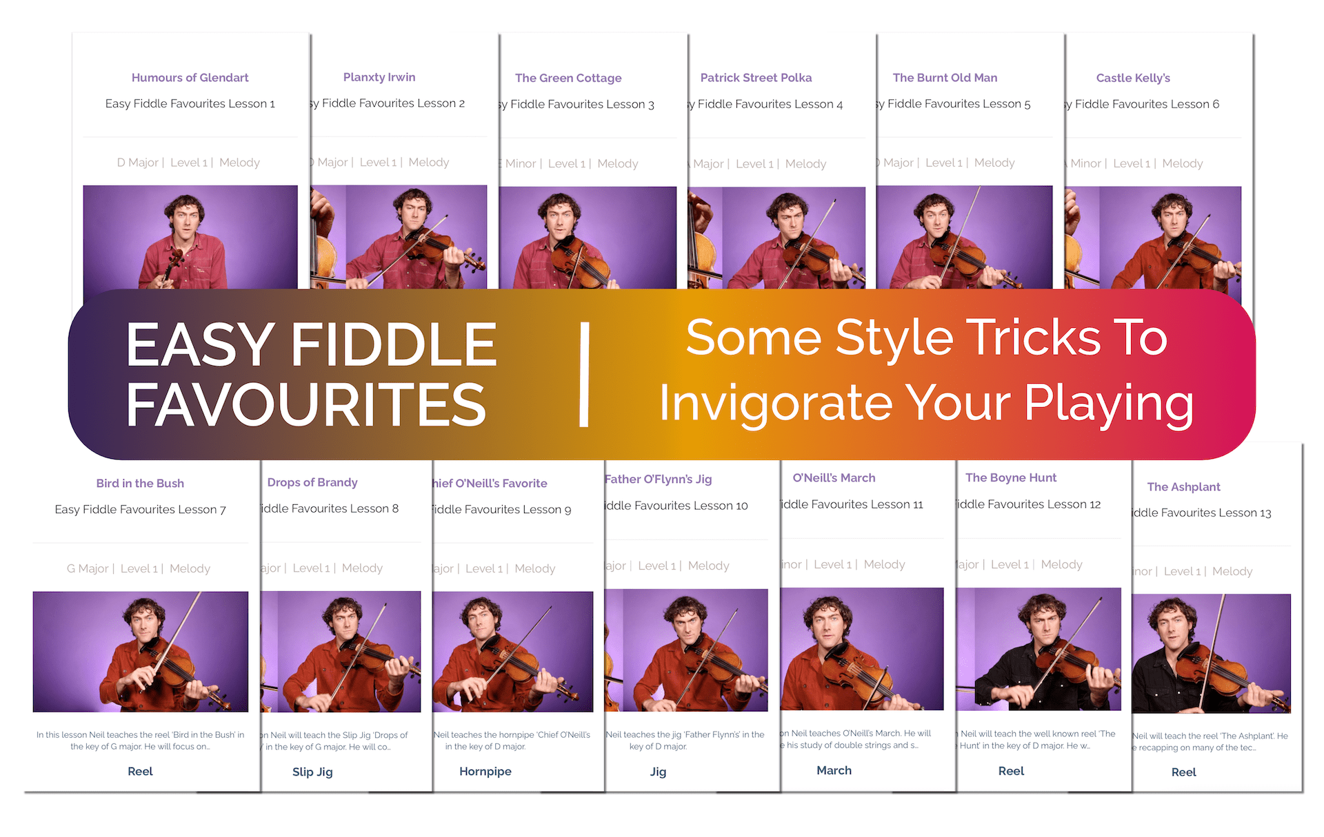 Irish Fiddle lesson images for course Easy Fiddle Favourites